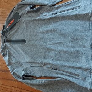 Blue pullover by Huge sports NWT women's medium 1/4 zip pockets